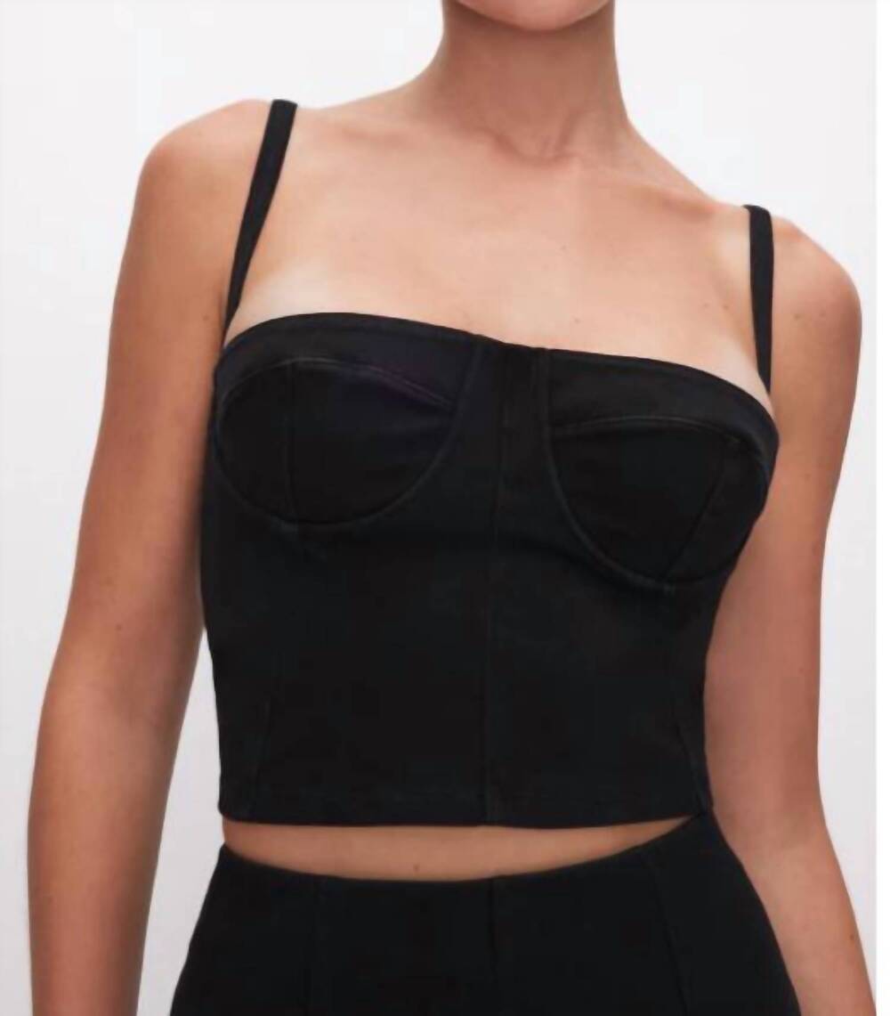 NEW GOOD AMERICAN sculpt bustier tank in black
